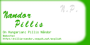 nandor pillis business card