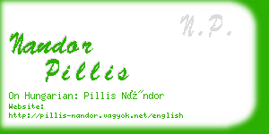 nandor pillis business card